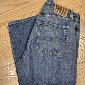 Vintag 90s Ralph Lauren Polo Jeans Co Easy Fit Blue Denim Jeans Men's Size 33x32